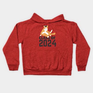 Funny  class of 2024 senior graduation 2024   cat Kids Hoodie